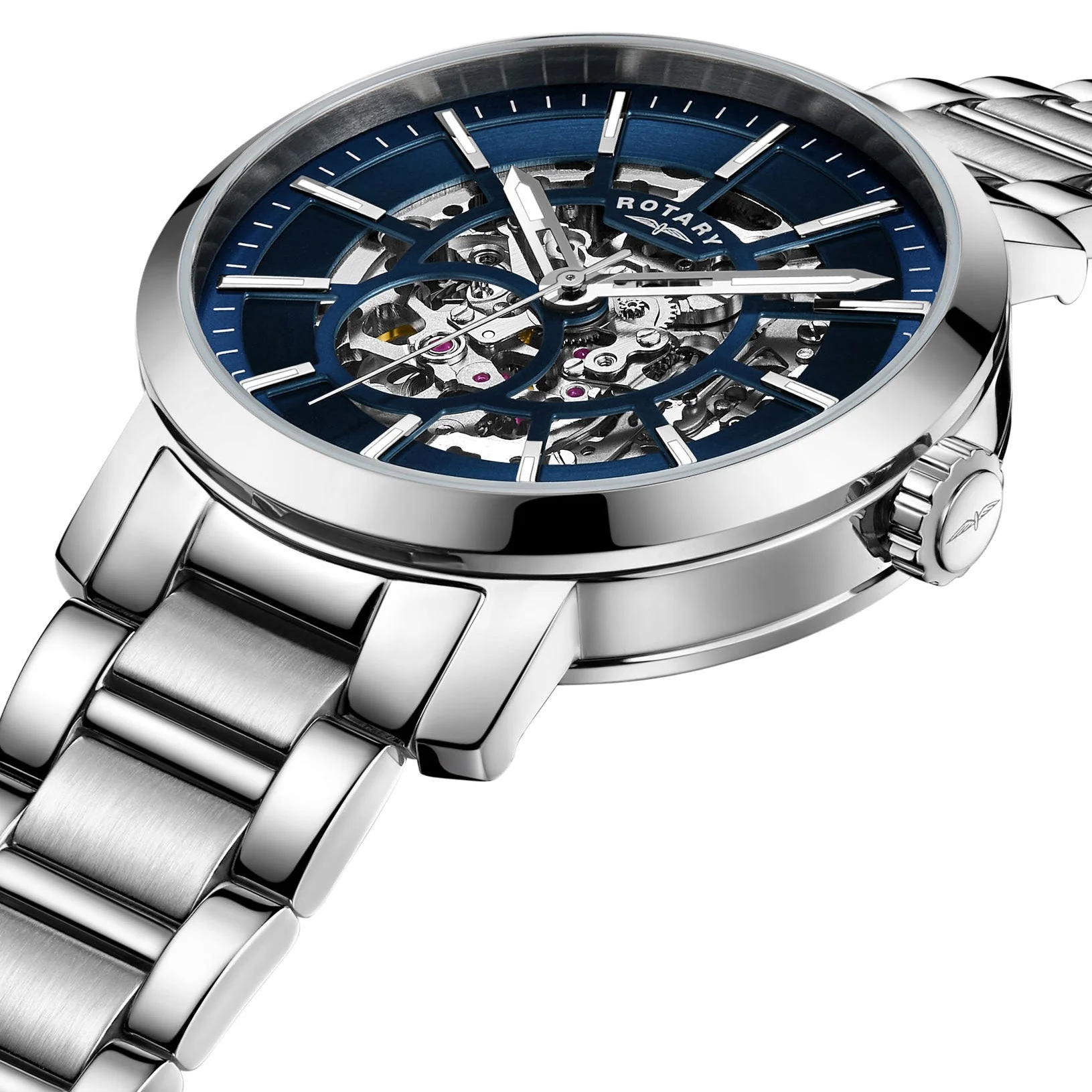 Rotary Greenwich Skeleton Men's Blue Watch - Image 3