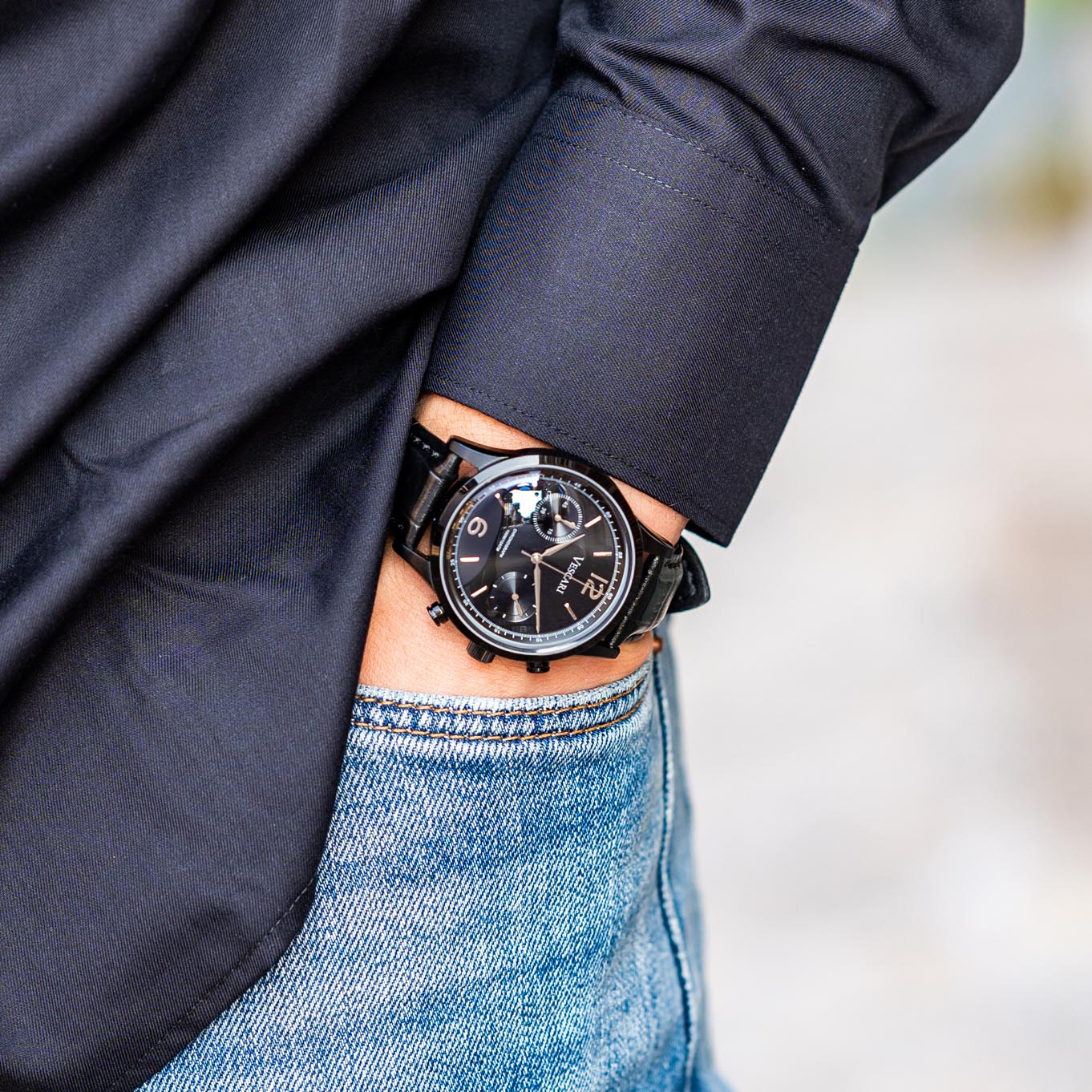 Vescari Chestor Men's Black Chrono Watch - Image 3